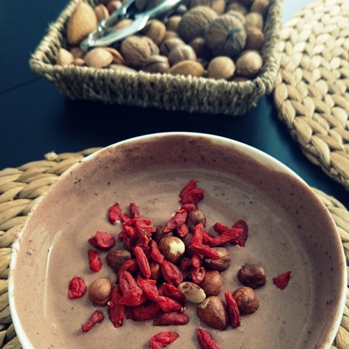 Kakaowy jogurt z bakaliami